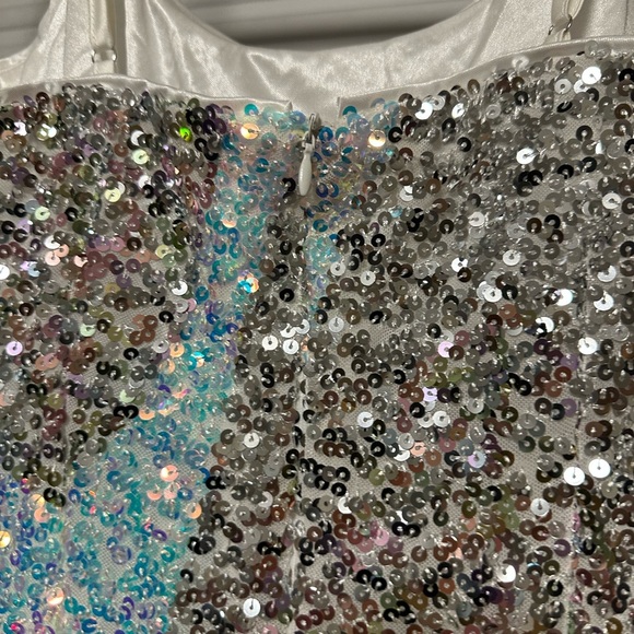 12th Tribe Silver Sequin Mini Dress - Picture 7 of 10